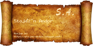 Stoján Andor névjegykártya